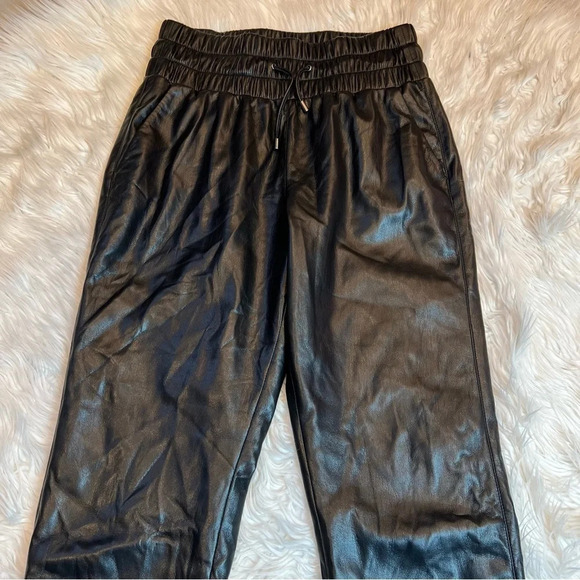 NWOT Joie Wadley Vegan Faux Leather Pant Caviar Black Contemporary Casual Medium - Picture 5 of 12